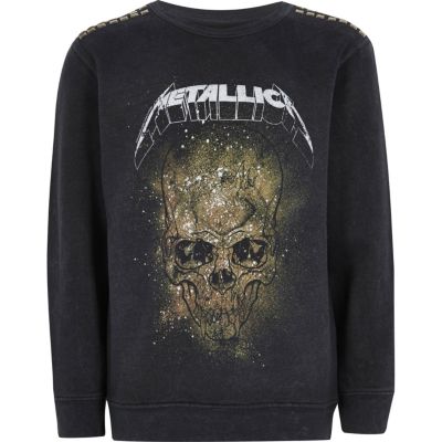 Boys black Metallica band sweatshirt